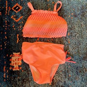 Cat & Jack 2T Pink & Rainbow Embroidered Top Bikini- NWOT